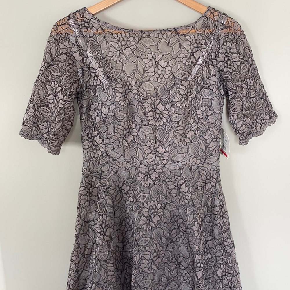 Lace, elbow sleeve dress